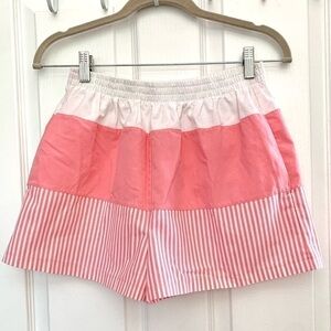 80s Vintage Justin Allen high rise shorts pastel color block stripe pull on M